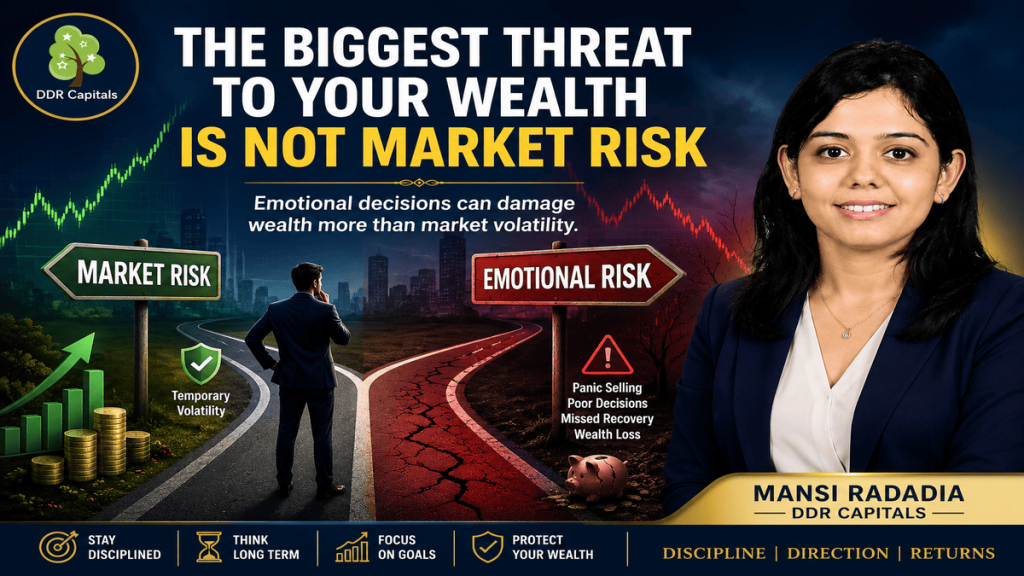 The biggest threat to wealth creation is often emotional risk rather than market risk for long-term investors.