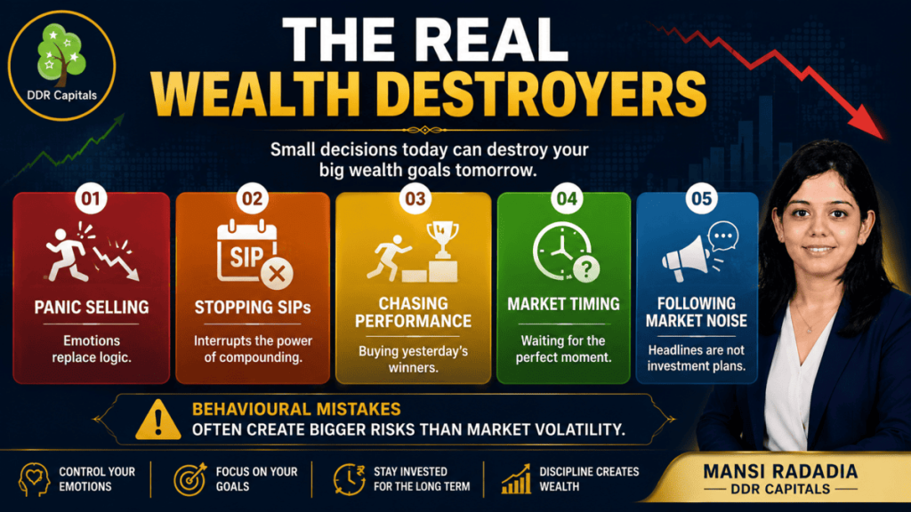 Five common behavioural mistakes that can negatively impact long-term investment returns and wealth creation.
