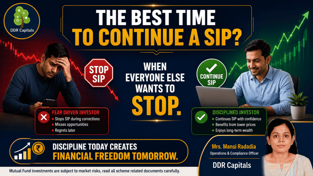 Continuing SIP investments during market corrections helps disciplined investors build long-term wealth.
