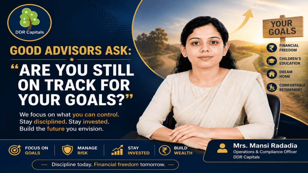 Financial advisor helping investors stay focused on long-term financial goals rather than short-term market predictions.