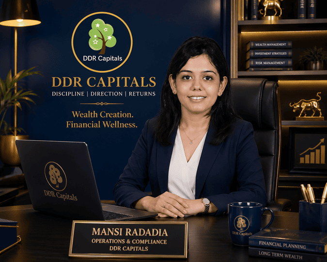 Mrs. Mansi Radadia, Operations & Compliance Officer at DDR Capitals and contributor to the firm's Investor Education Series on disciplined investing, market volatility and long-term wealth creation.