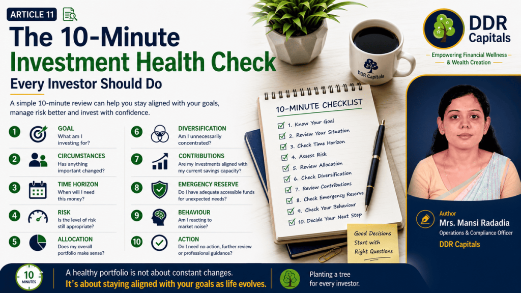 Investment health check reviewing contributions, emergency reserves and investor behaviour. 
