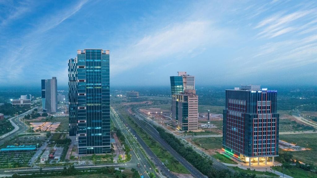 GIFT City office buildings and financial district in Gandhinagar Gujarat